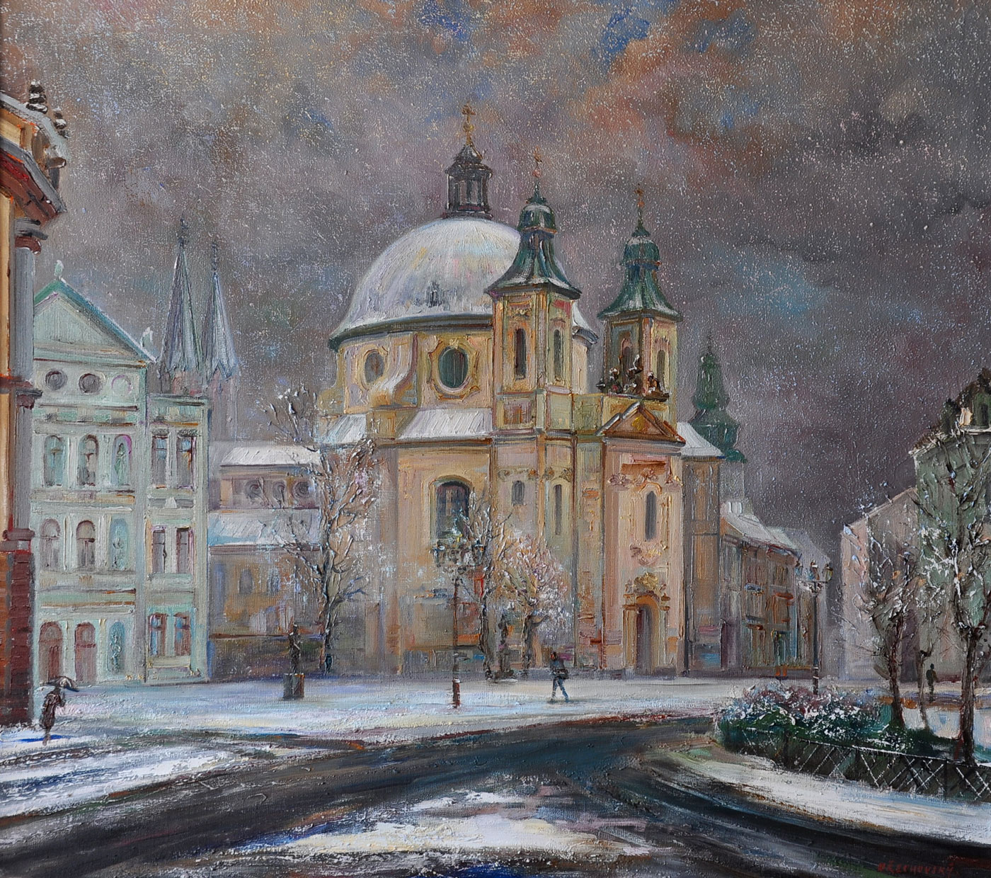 Milíčovo náměstí v zimě