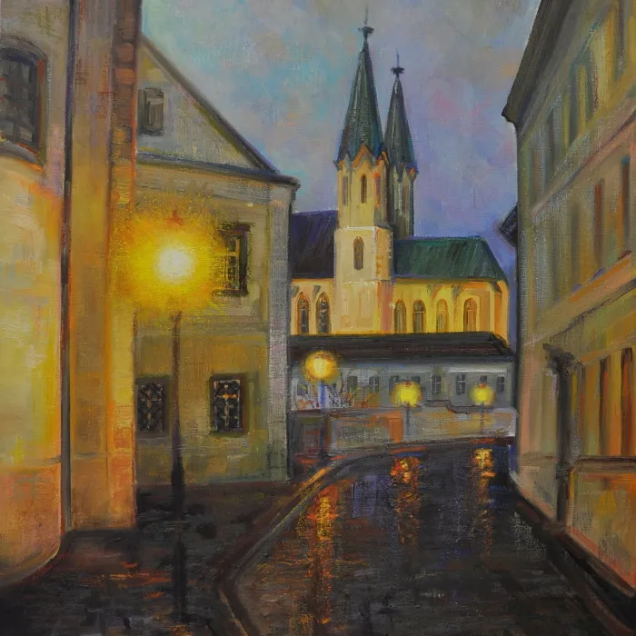 Kostel sv. Mořice po dešti